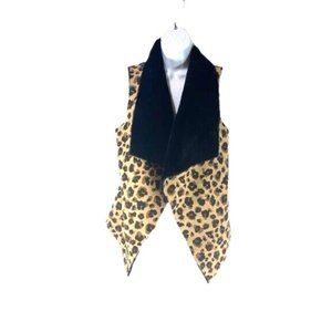 Renvy Faux Suede, Faux Fur,Leopard Print Reversible Vest. Size S/M. New …